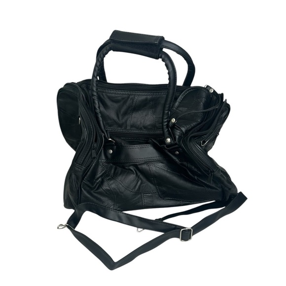 Bon Jovi 80's VIP Black Leather Duffle Overnight Travel Bag Rock N Roll Vintage - Picture 5 of 12